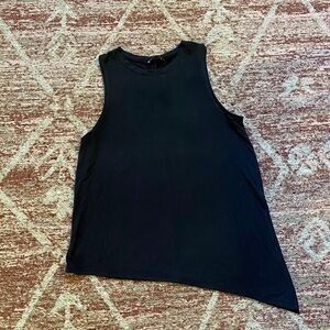 Athleta Black Asymmetrical Muscle Tee